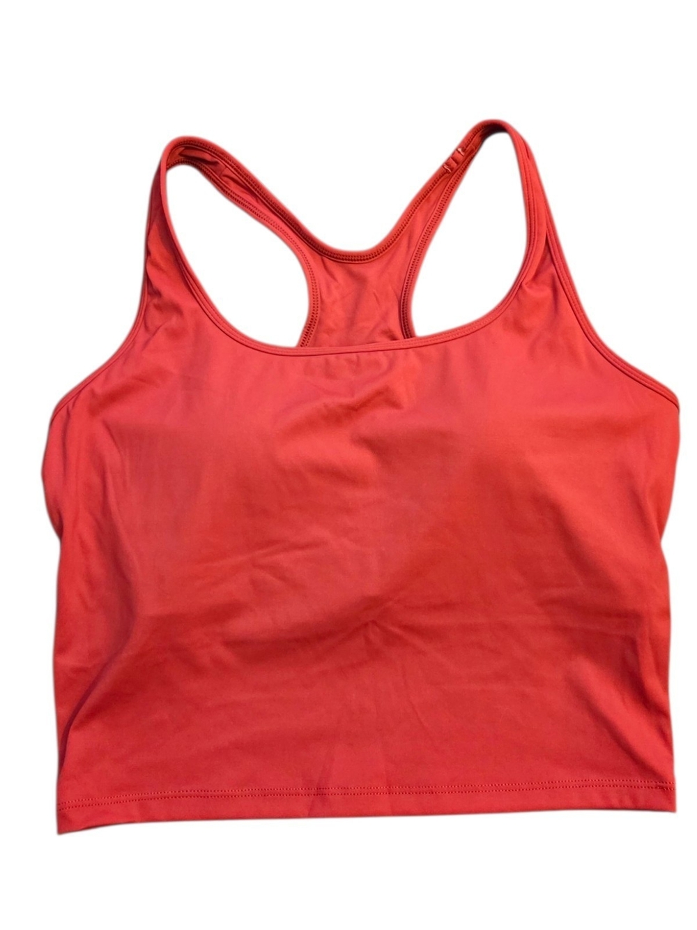 Running Girl Racerback Crop Tank Top Sports Bra Coral Red - Size L